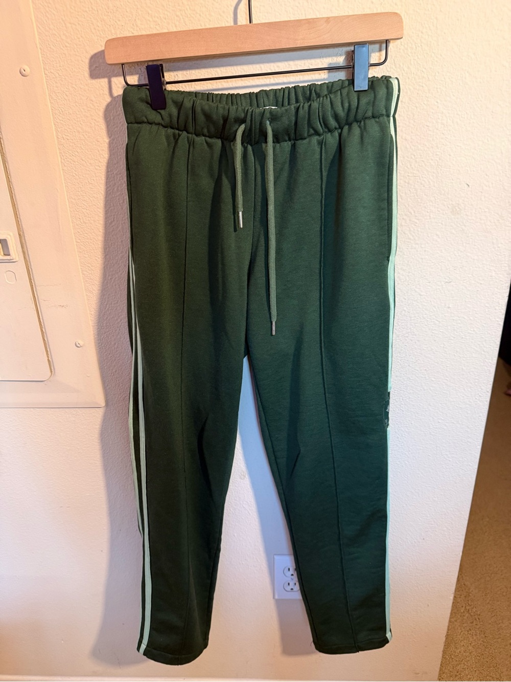 OVADI New York Green Track Pants Size S Contrast Stripe Streetwear Joggers